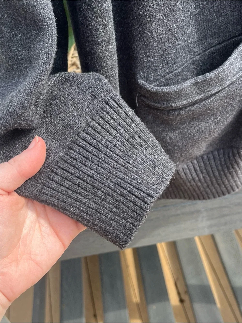 Eddie Bauer Men’s Gray Cotton Cashmere Blend Cardigan Sweater Size L Grandpacore